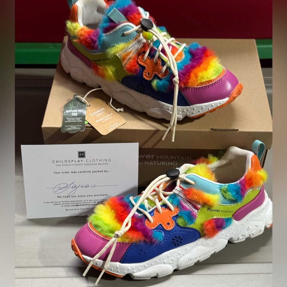 Naturino/Flower Mountain Colorful Furry Sneakers - Picture 1 of 12